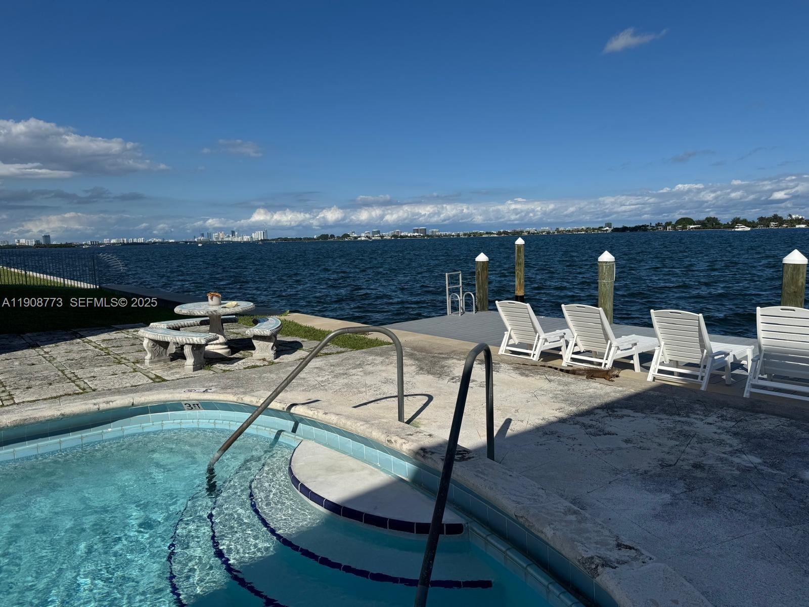 a view of a terrace with chairs