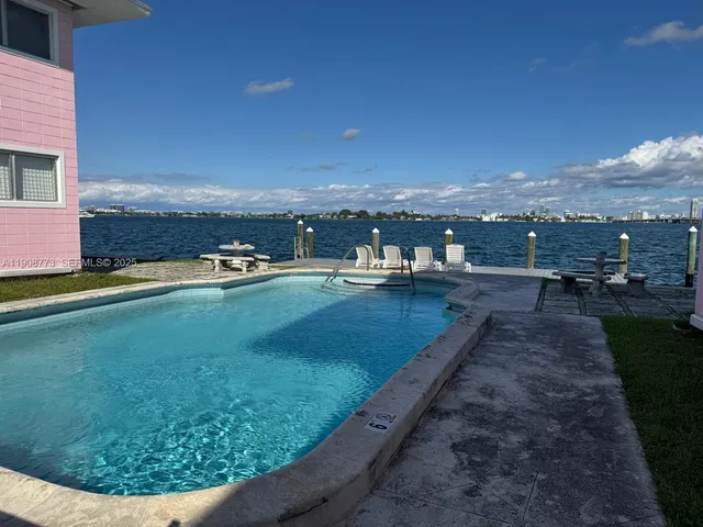 a view of a lake with outdoor space