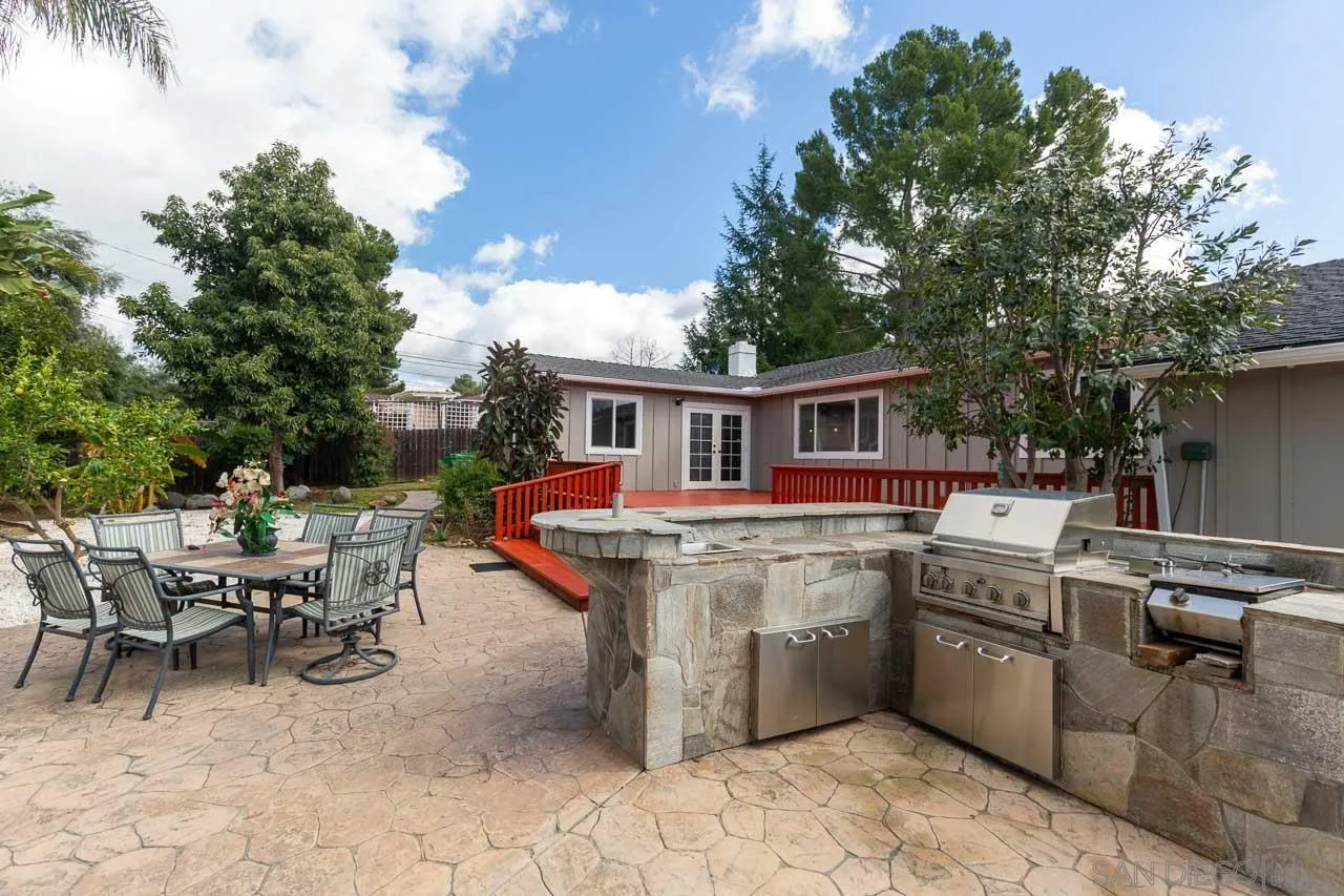 2922 Olive View Road Alpine, CA 91901 - Photo 27 of 34 a view of a dining table and chairs in the patio