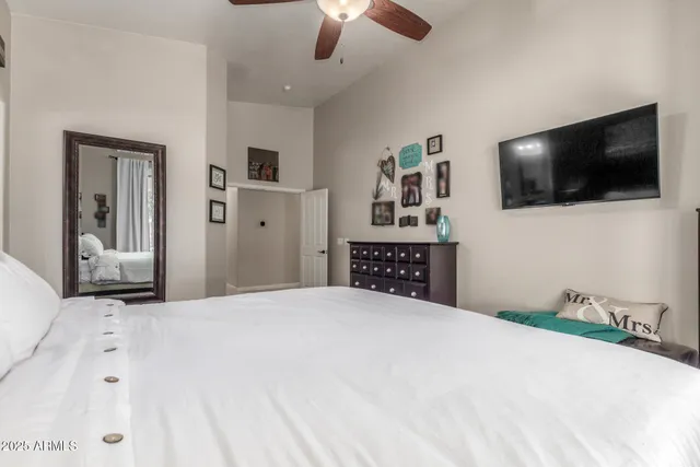 a bathroom with sink and mirror