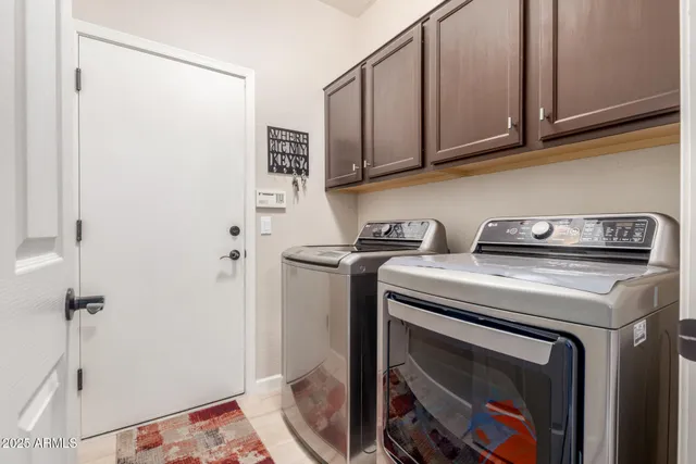 a view of a garage with rack and a storage
