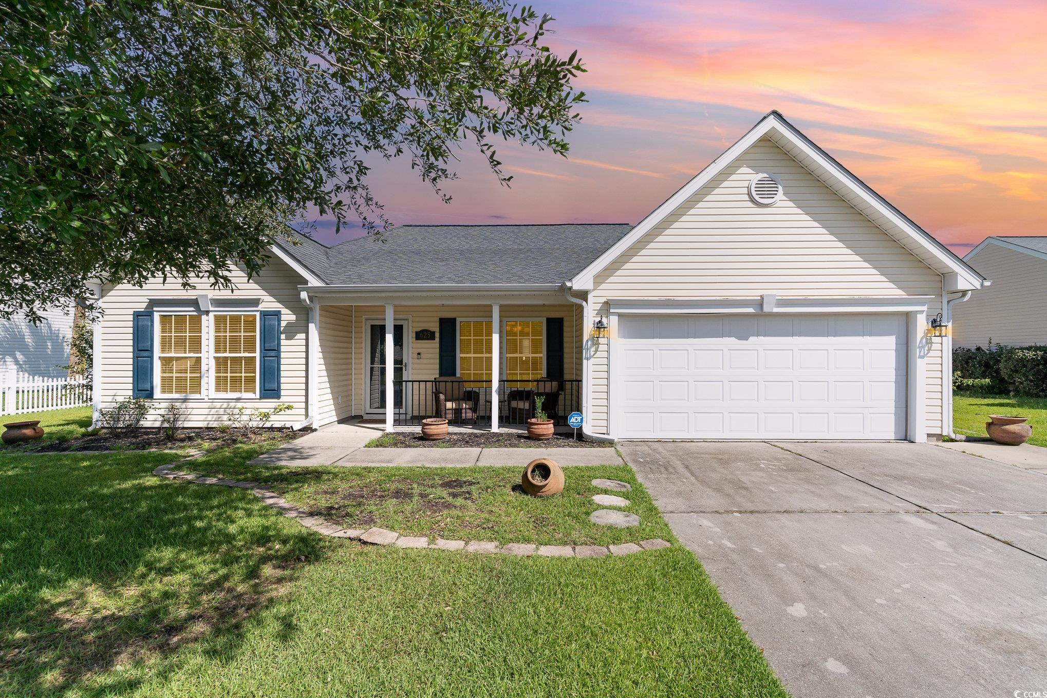 625 Seth Lane Longs, SC 29568 - Photo 1 of 34 Ranch-style home featuring a garage, a lawn, and c