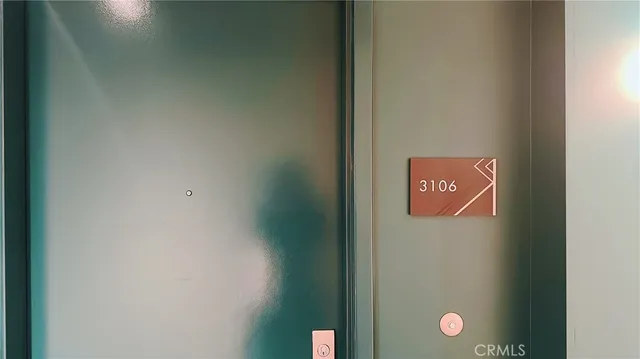 a close up of a door