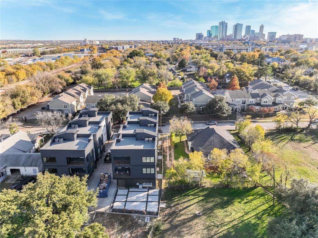 1101 Poindexter Street, Unit A2 Fort Worth, TX 76102 - Photo 39 of 40 an aerial view of residential houses with city view