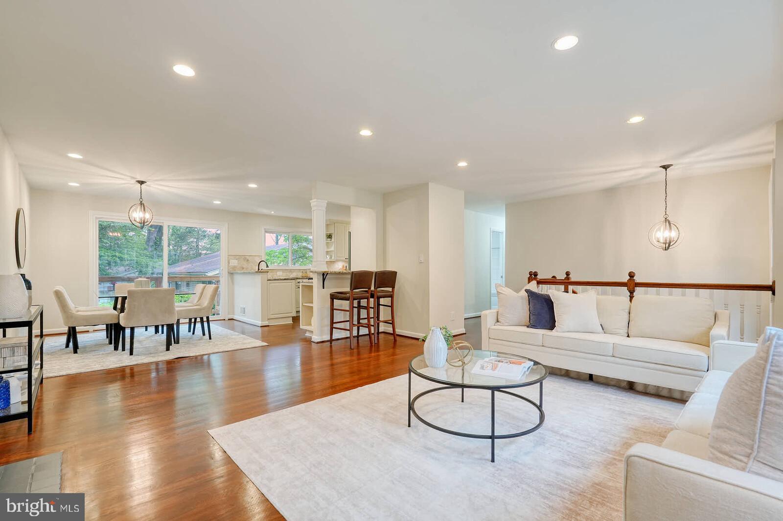 6511 Engel Drive McLean, VA 22101 - Photo 10 of 56 a living room with furniture and kitchen view