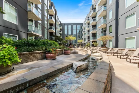 a front view of a building with street