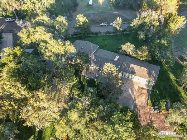 an aerial view of a house