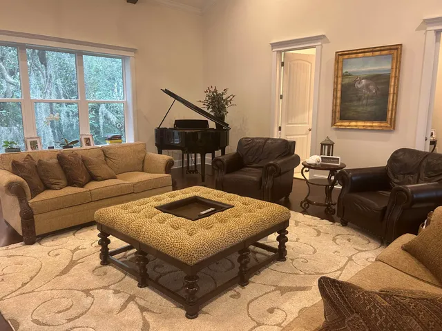 a view of a porch with a yard