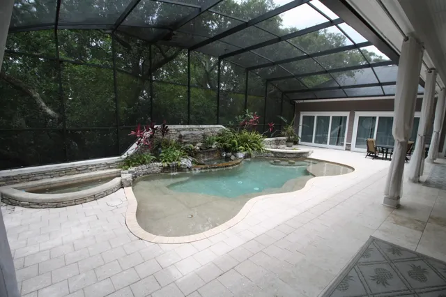 a view of a lake from a balcony