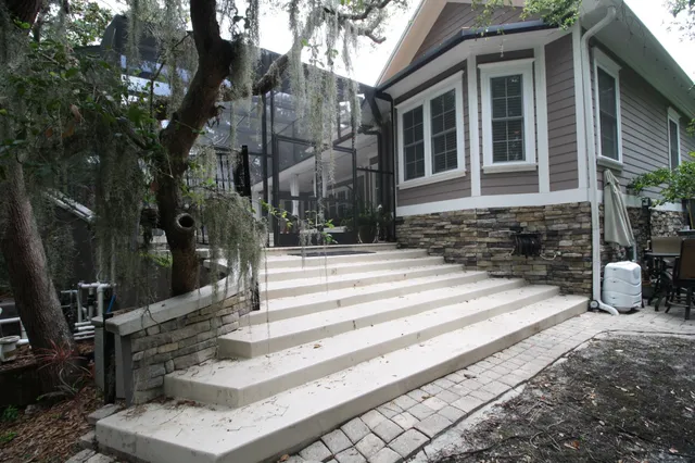 a view of backyard with green space