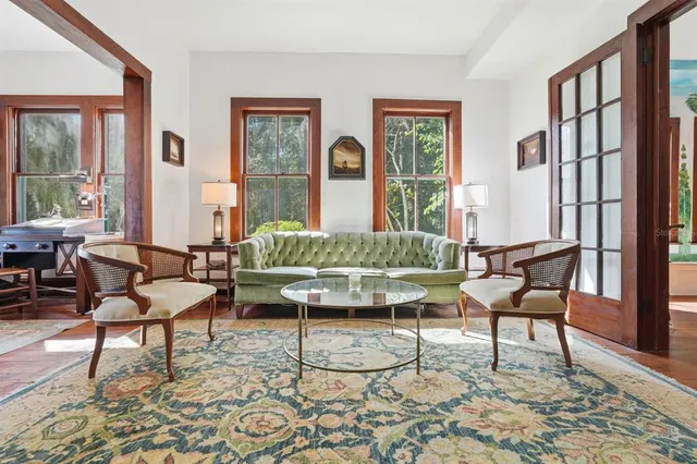 a view of swimming pool from a balcony