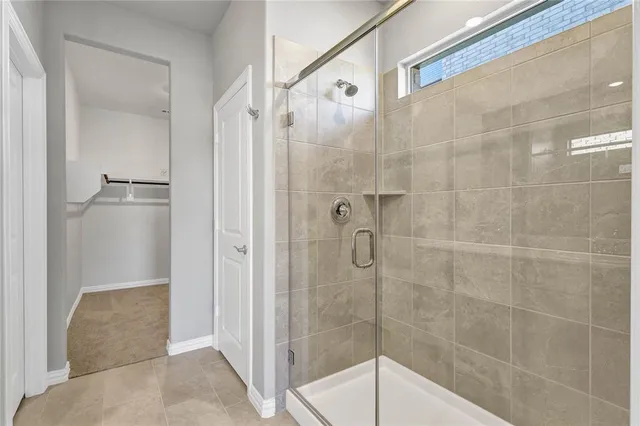a bathroom with a shower