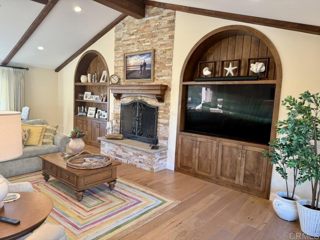234 Winterhawk Lane Encinitas, CA 92024 - Photo 3 of 20 a living room with furniture a fireplace and a potted plant
