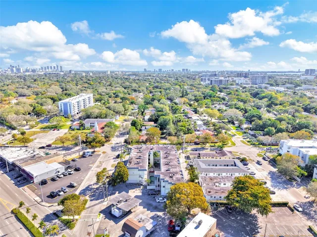 an aerial view of a city