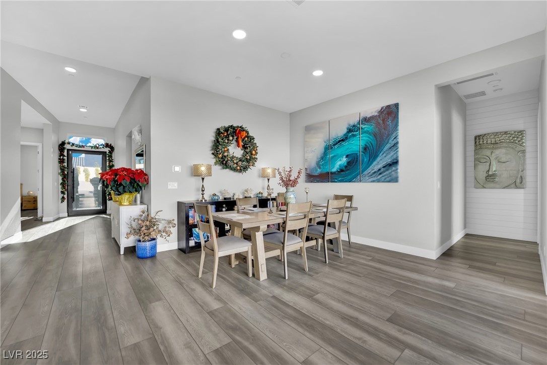 397 Highview Rdg Avenue Las Vegas, NV 89138 - Photo 32 of 97 Dining space with wood finished floors and recessed lighting