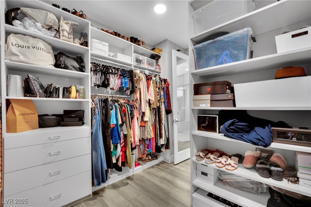 397 Highview Rdg Avenue Las Vegas, NV 89138 - Photo 70 of 97 Spacious closet with light wood-style flooring