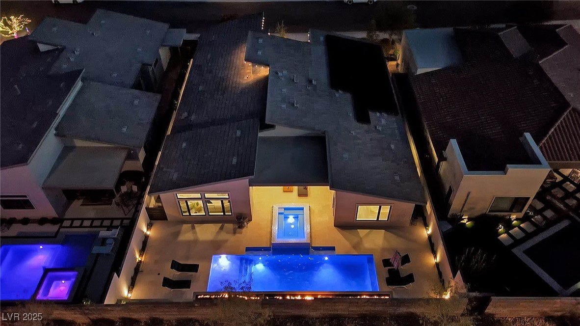 397 Highview Rdg Avenue Las Vegas, NV 89138 - Photo 93 of 97 Aerial view of property and surrounding area with a pool area