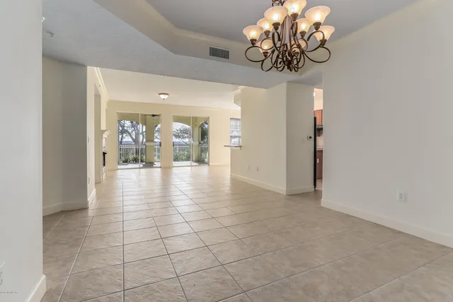 a view of livingroom with chandelier