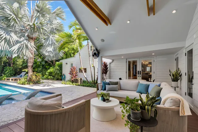 a outdoor space with furniture