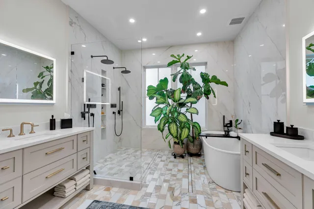 a workspace with furniture and a window