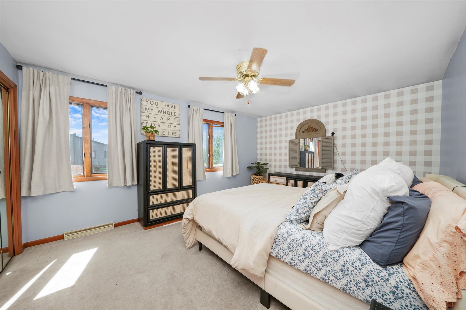 316 Circlegate Road New Lenox, IL 60451 - Photo 16 of 24 a bedroom with a bed next to a window and a chandelier