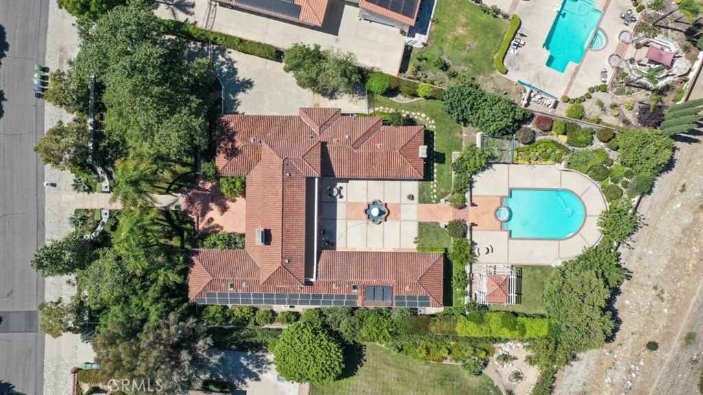 an aerial view of a house
