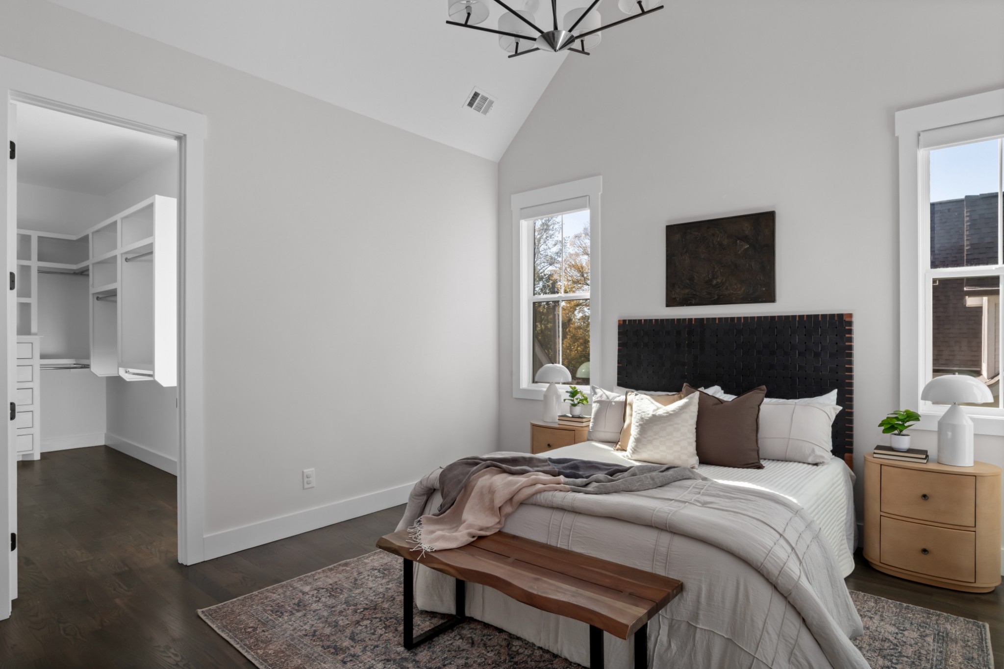 2 B Belle Forrest Avenue Nashville, TN 37206 - Photo 25 of 53 a bedroom with a bed and wooden floor