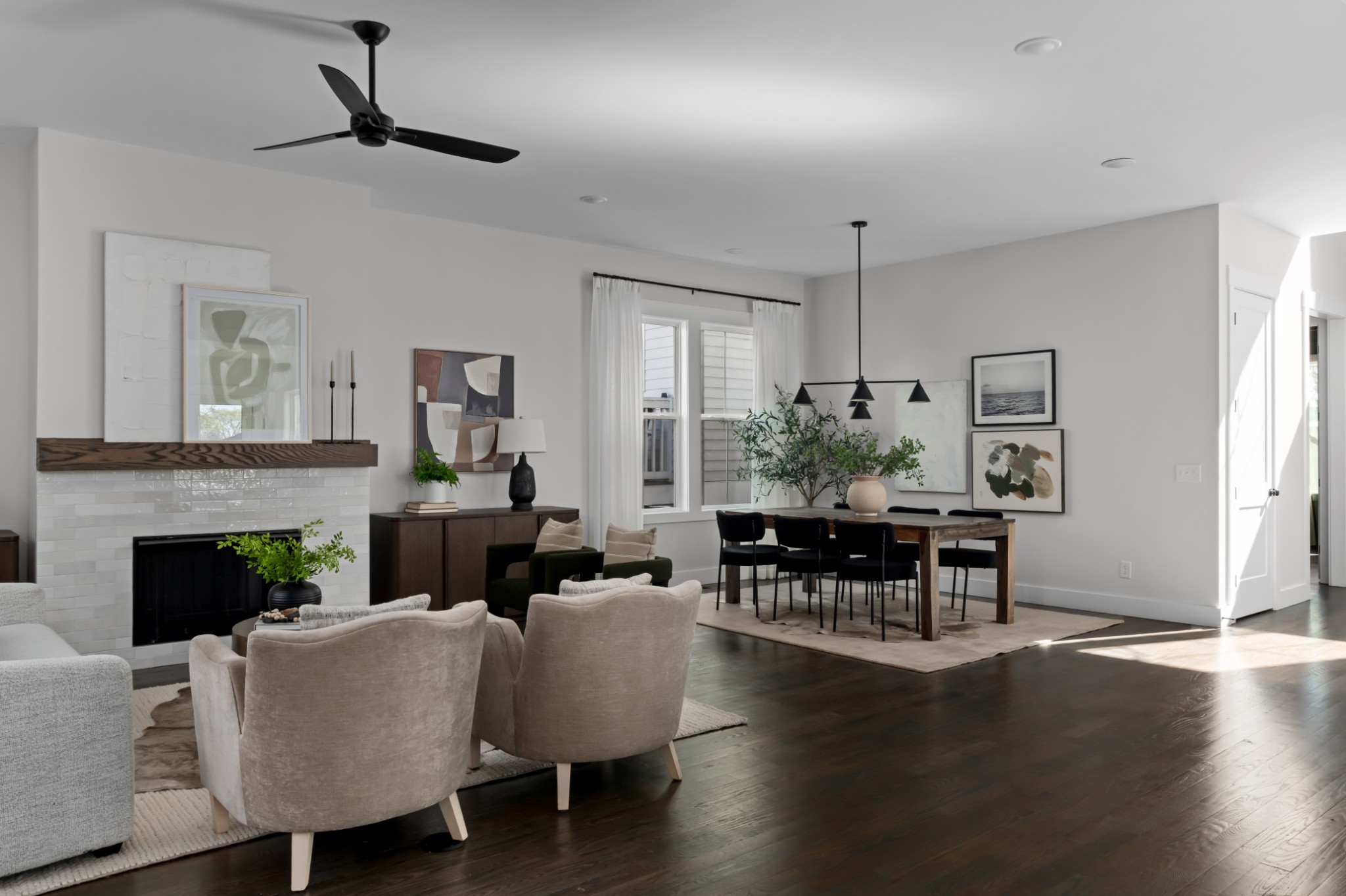 2 B Belle Forrest Avenue Nashville, TN 37206 - Photo 6 of 53 a living room with fireplace furniture and a wooden floor