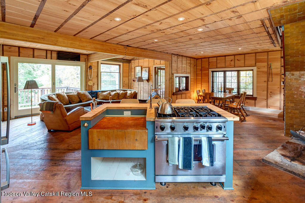 166-168 Dry Brook Road Arkville, NY 12406 - Photo 13 of 49 a living room with furniture stove and wooden floor