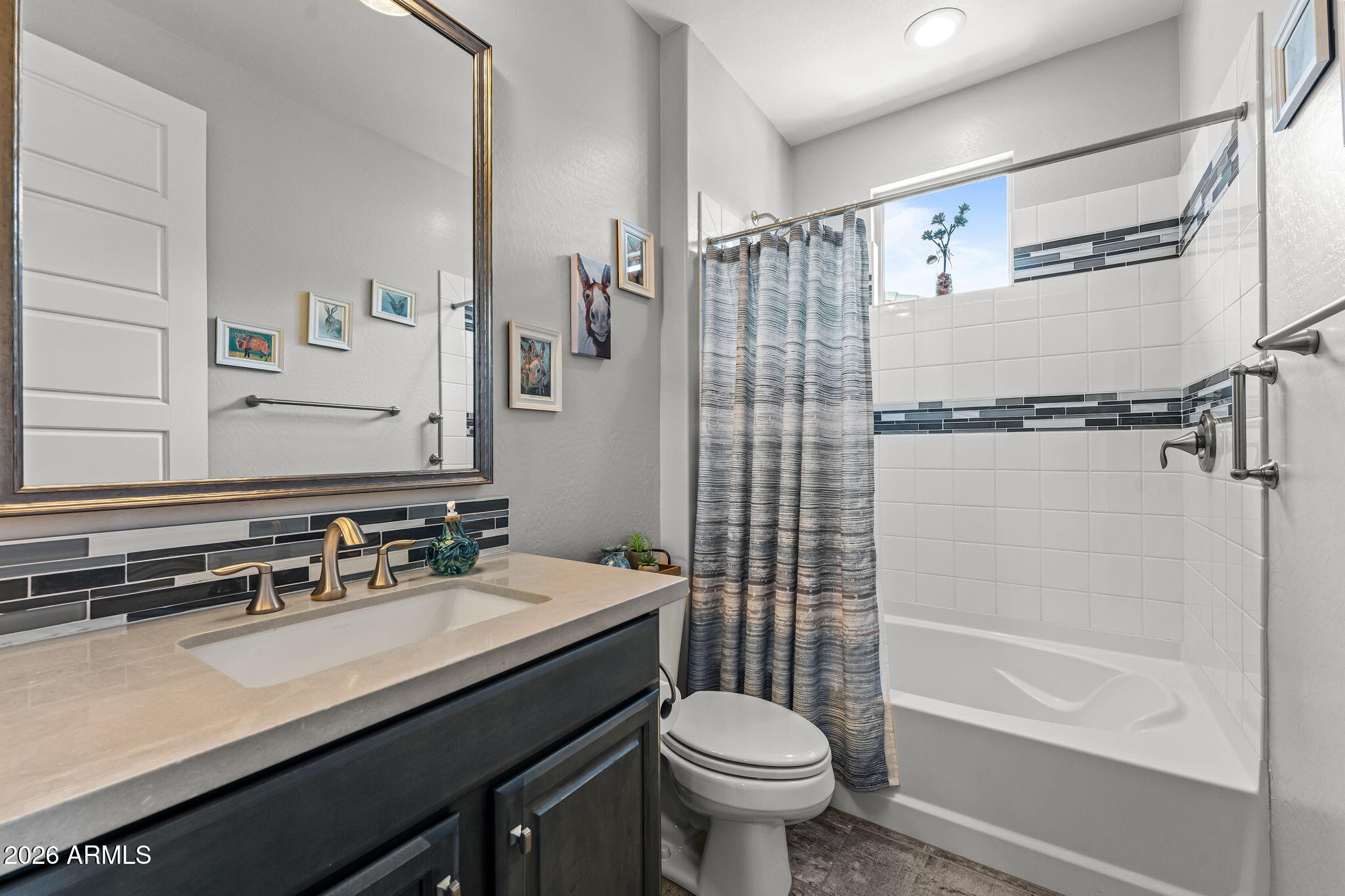 3855 Gold Ridge Road Wickenburg, AZ 85390 - Photo 8 of 38 a bathroom with a sink a toilet a mirror and shower