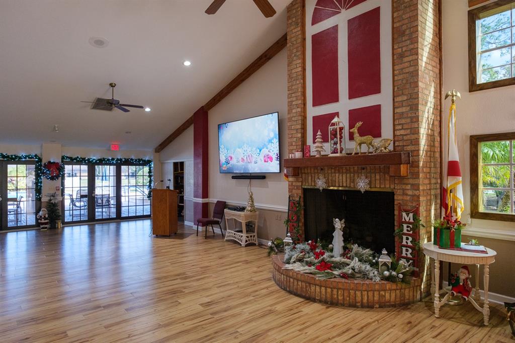 4814 Prince George Circle New Port Richey, FL 34655 - Photo 74 of 75 a living room with furniture and a fireplace