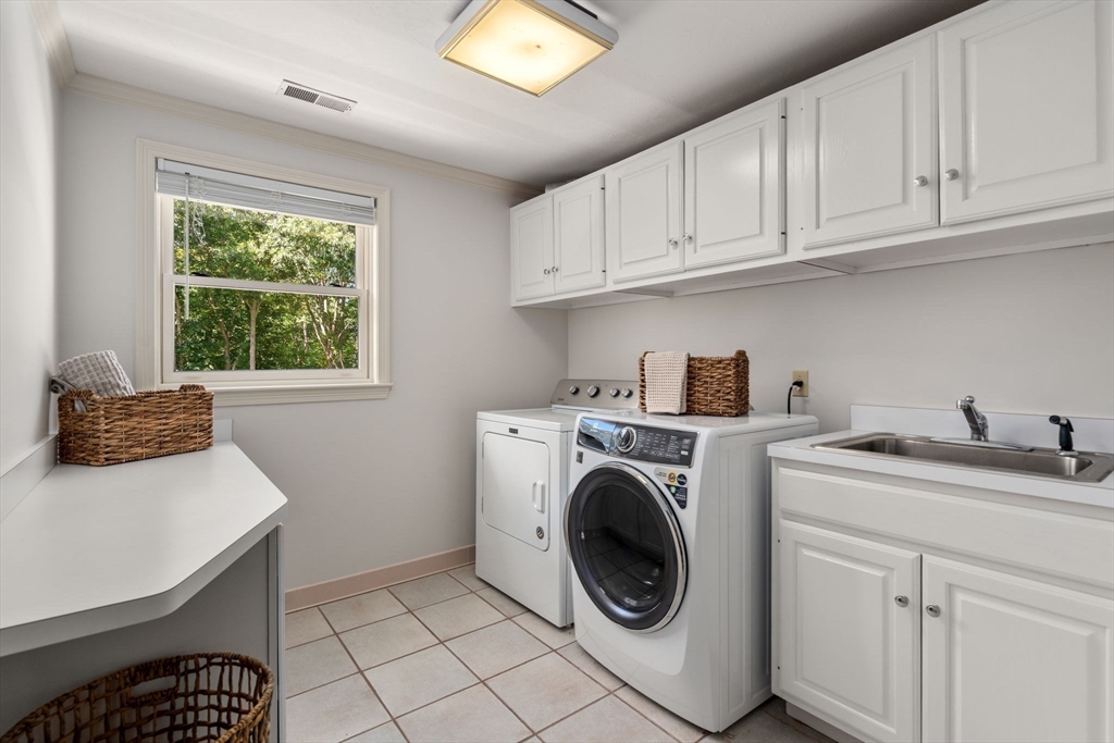 429 Warren Street Needham, MA 02492 - Photo 24 of 40 a utility room with sink dryer and washer