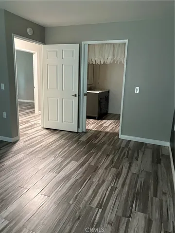 a view of a room with a window