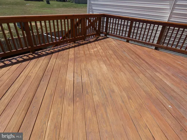 a view of wooden deck