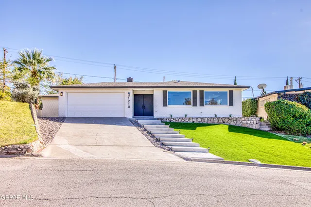 a view of house with outdoor space and swimming pool