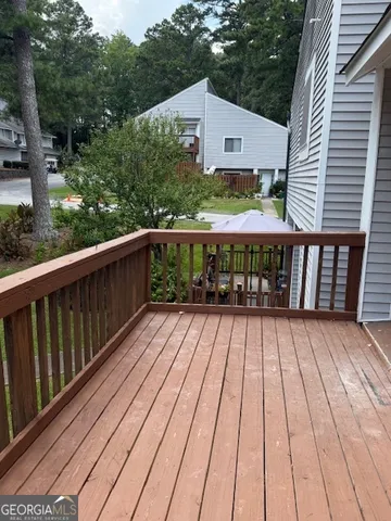 a view of wooden deck