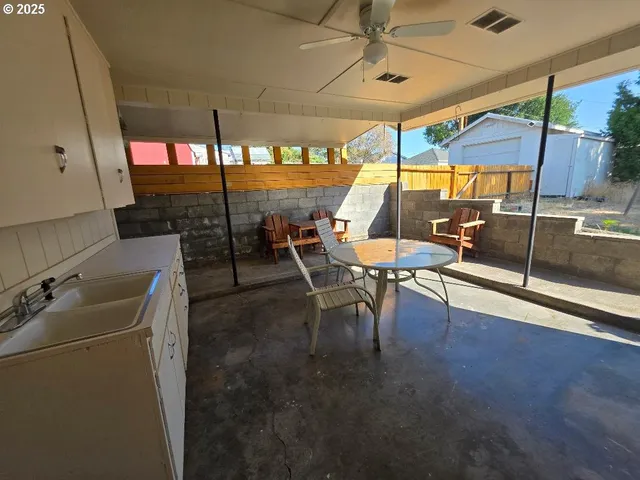 a view of kitchen and window