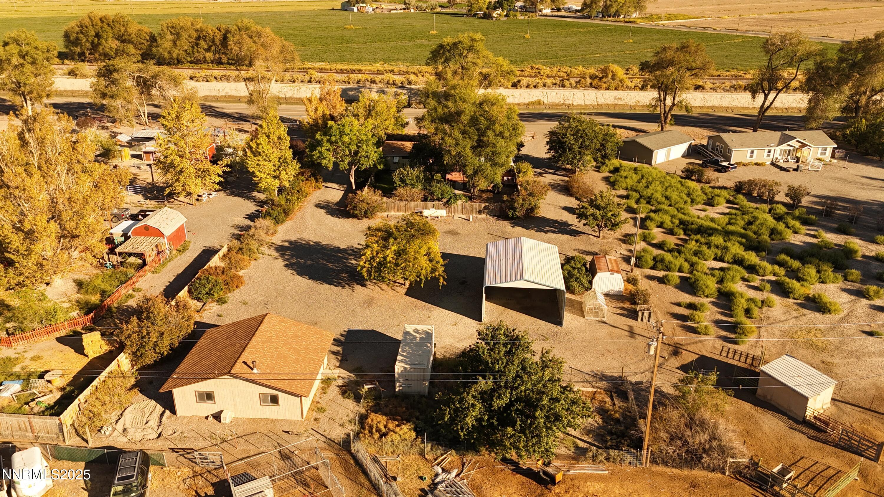 an aerial view of residential building with parking space