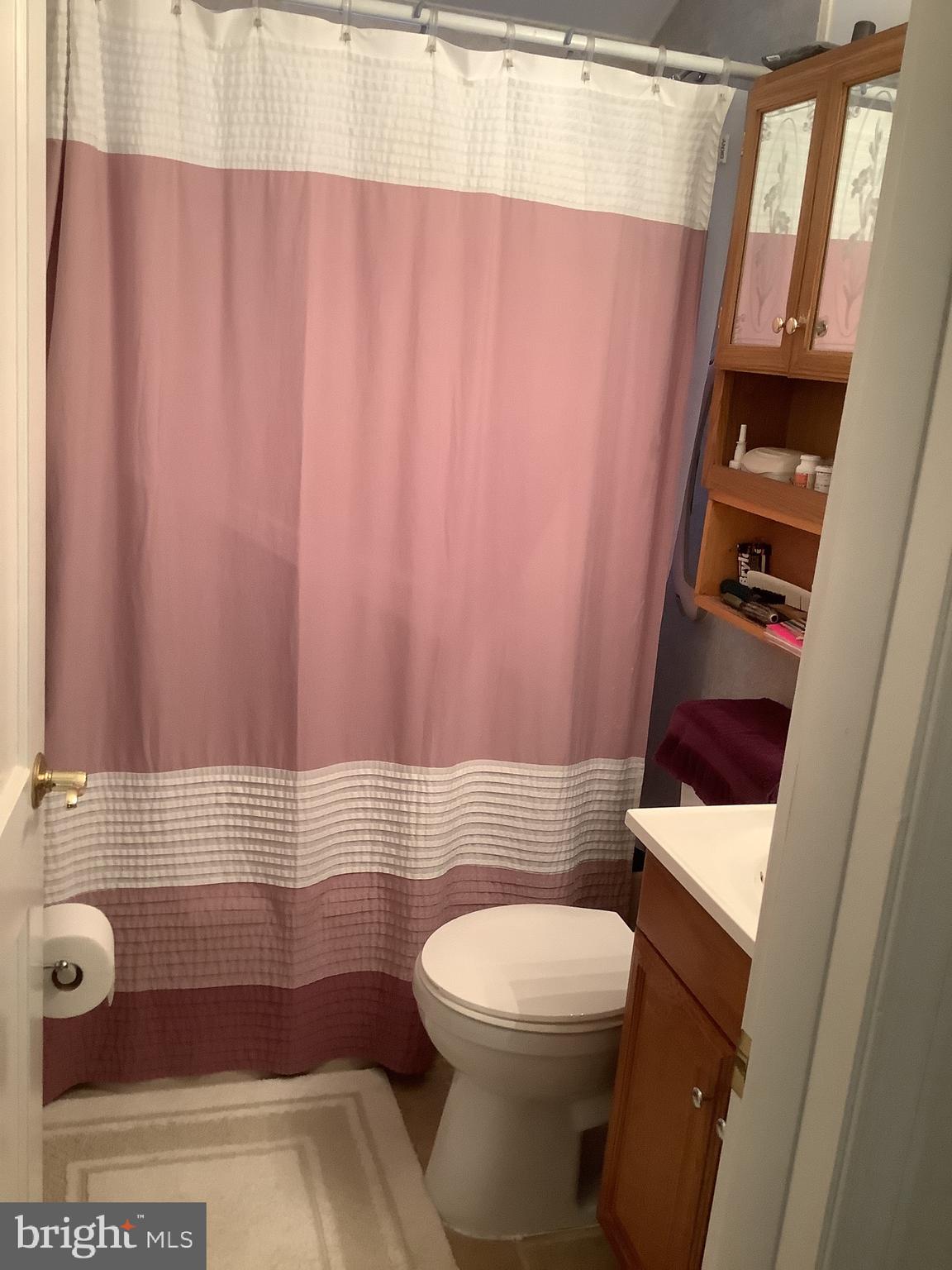 1902 Barry Road Baltimore, MD 21222 - Photo 14 of 34 a bathroom with a toilet and a shower curtain