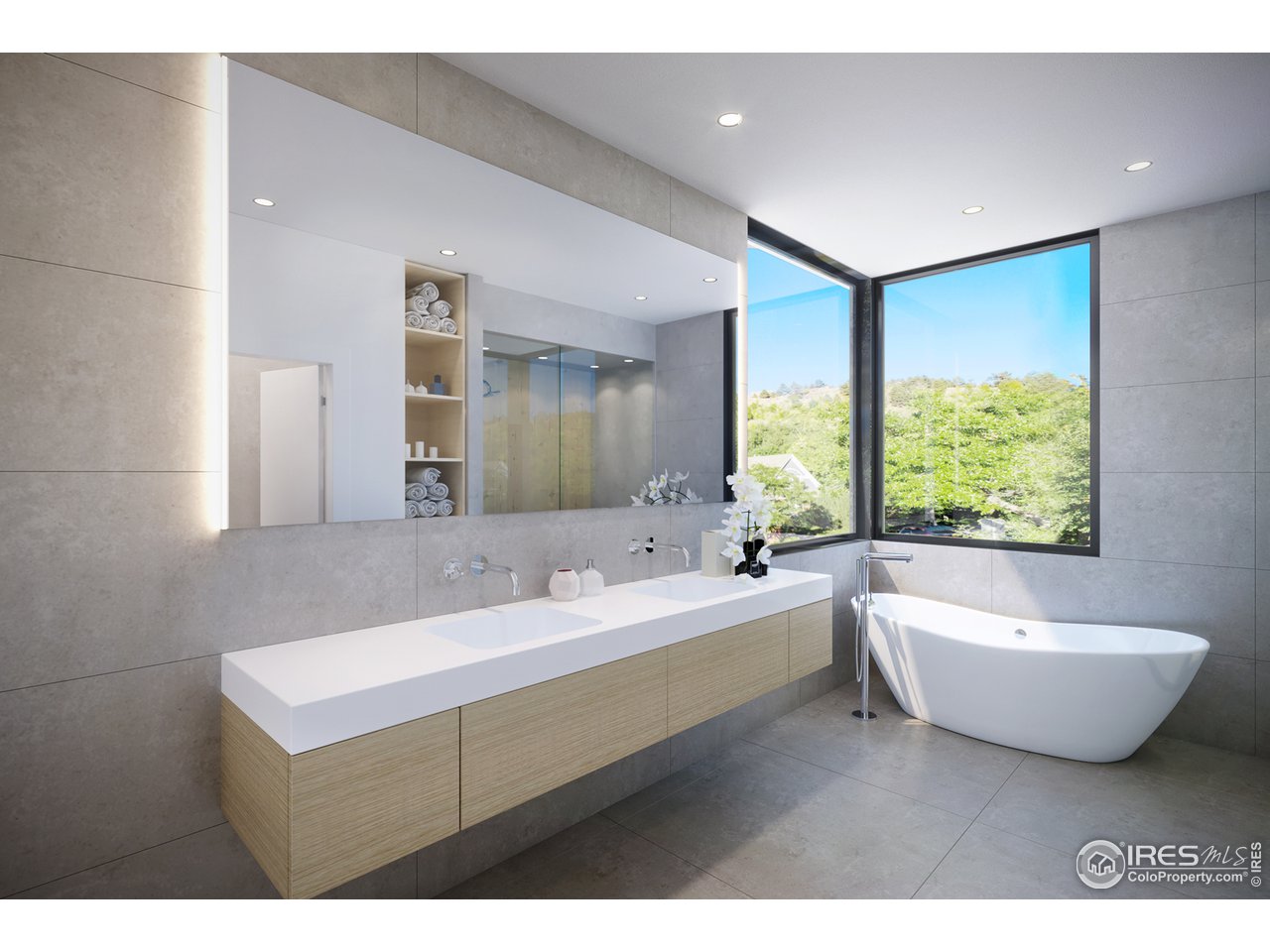1955 3rd Street, Unit 10 Boulder, CO 80302 - Photo 9 of 15 a spacious bathroom with a large tub sink and mirror
