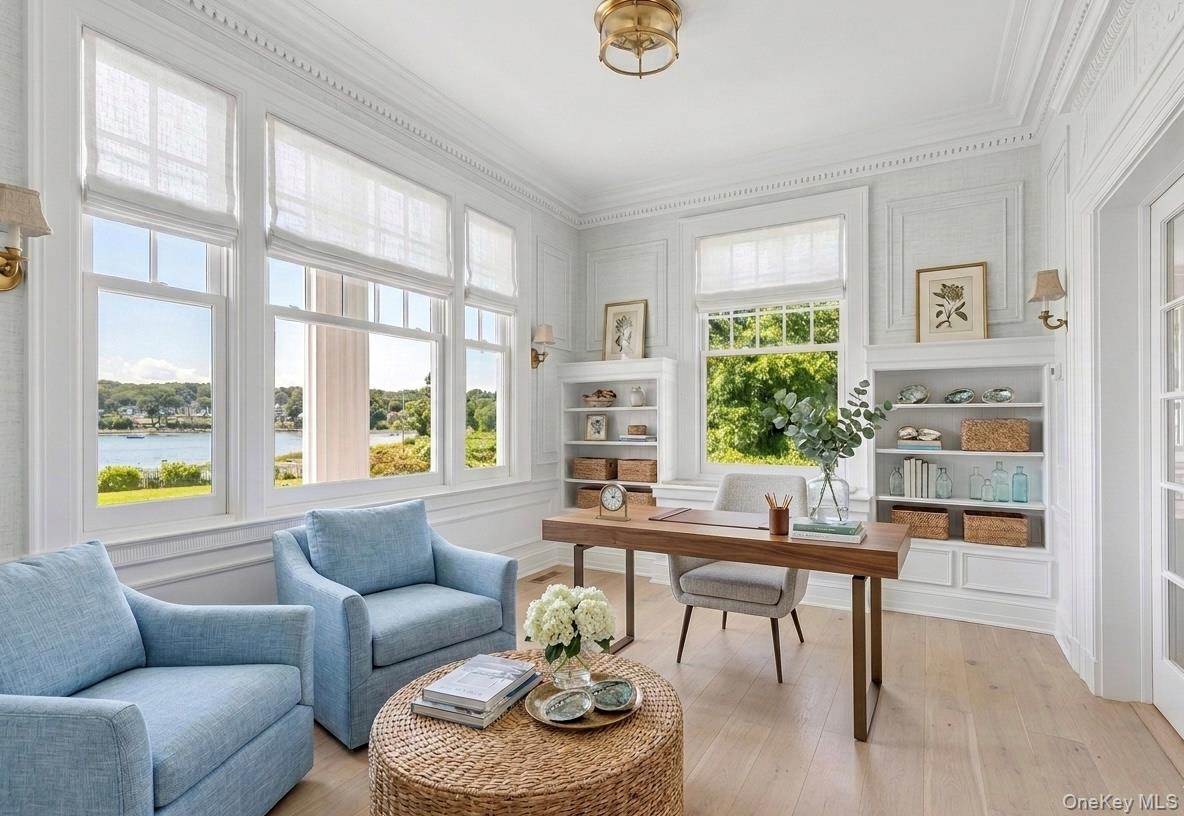 158 East Shore Road Huntington, NY 11743 - Photo 10 of 42 Front Study Off Main Center Hall - virtually staged furniture