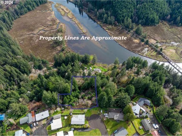 an aerial view of a house with a garden
