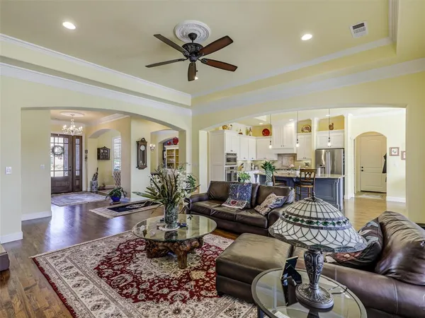 a living room with furniture