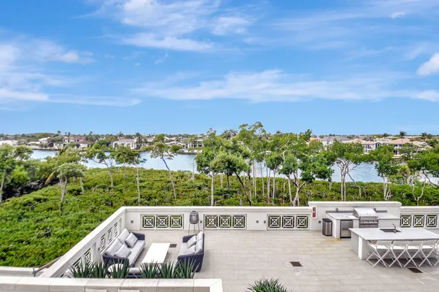 a view of a garden with an outdoor space