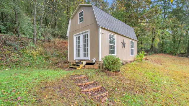 a backyard of a house