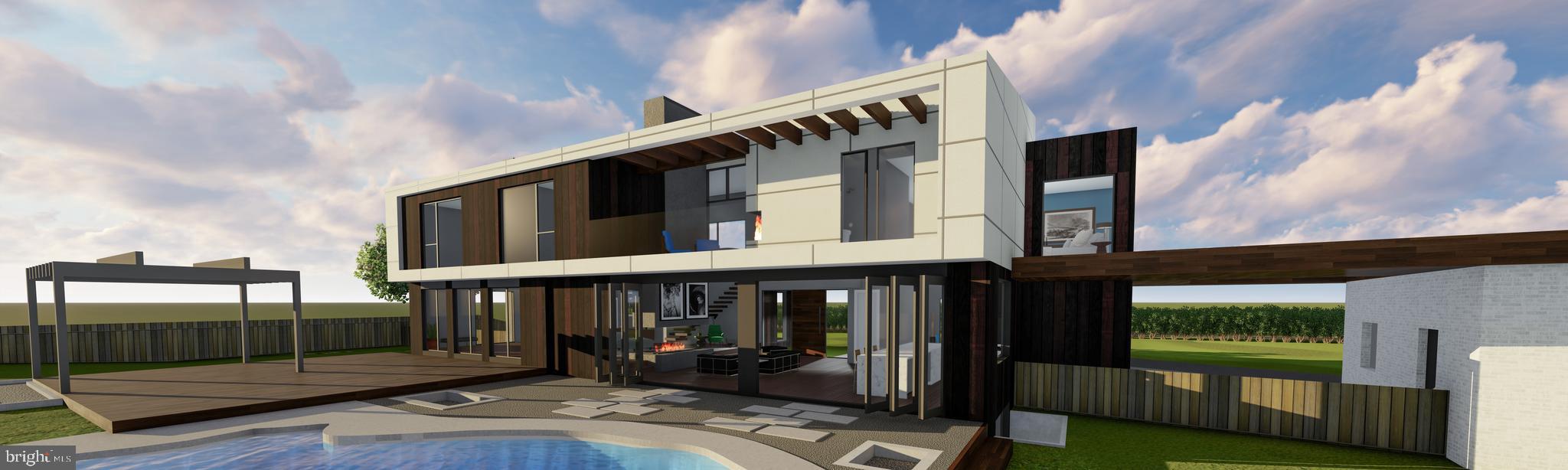 a front view of building with yard