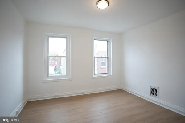 an empty room with a window