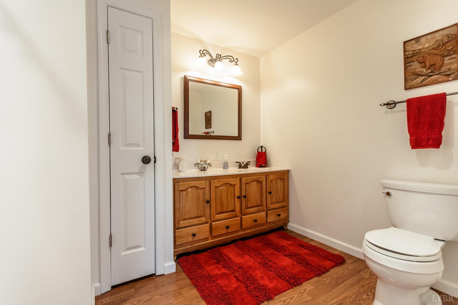 4037 County Line Road Cullen, VA 23934 - Photo 26 of 45 a bathroom with a toilet sink vanity and mirror