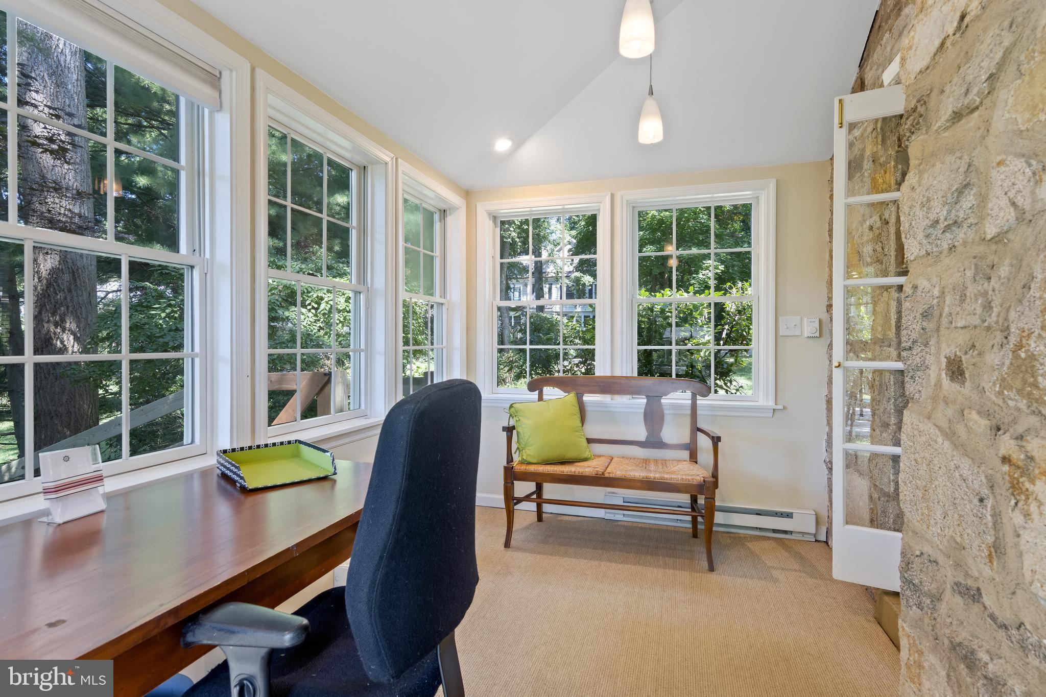 36 Crestline Road Wayne, PA 19087 - Photo 9 of 31 Home Office with Exposed Stone wall