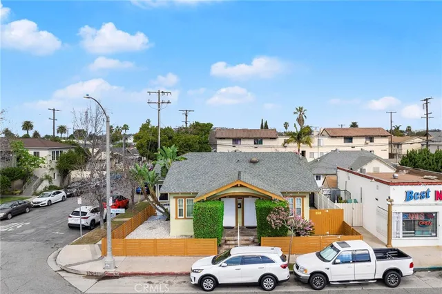 a car parked in front of a building